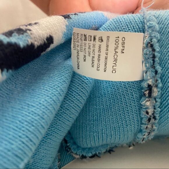 New dinosaur camp high desert blue beanie hat and gray gloves boys set onesize - Picture 2 of 5